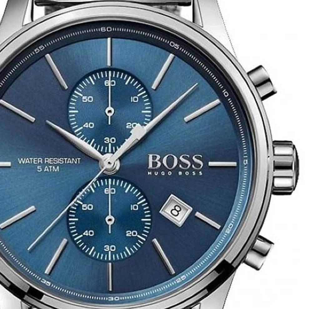 Hugo Boss Jet Chronograph Blue Dial Silver Steel Strap Watch for Men - 1513384