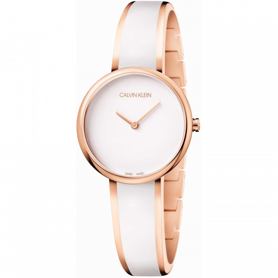 Calvin Klein Seduce Silver Dial Two Tone Steel Strap Watch for Women - K4E2N61Y