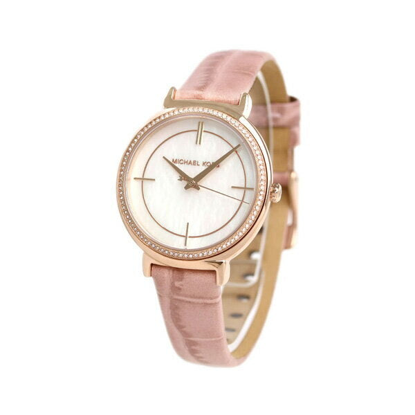 Michael Kors Cinthia Mother of Pearl Dial Pink Leather Strap Watch for Women - MK2663