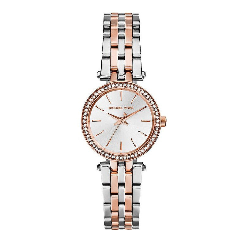 Michael Kors Darci Silver Dial Two Tone Steel Strap Watch for Women - MK3298