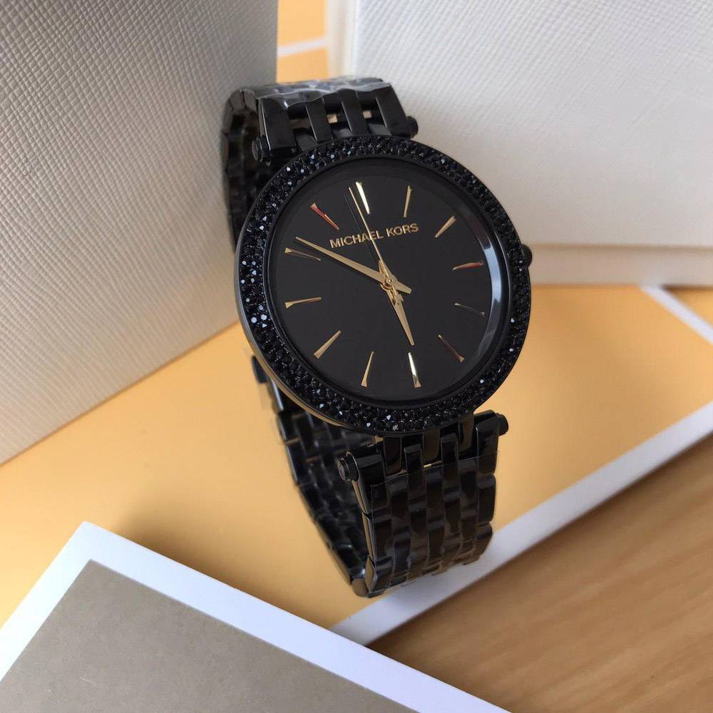 Michael Kors Darci Black Dial Black Steel Strap Watch for Women - MK3337