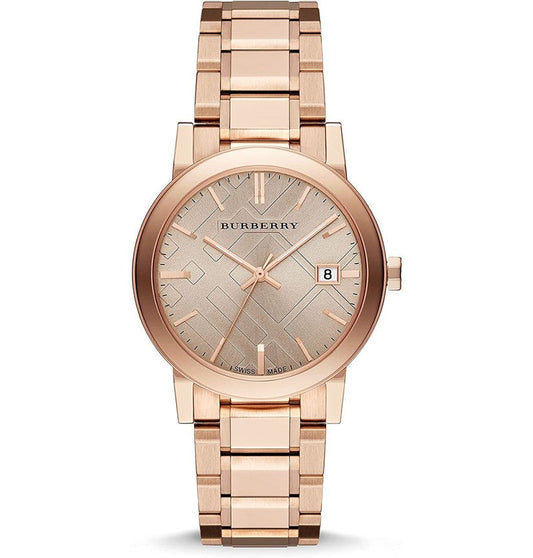 Burberry The City Rose Gold Dial Rose Gold Stainless Steel Strap Watch for Women - BU9034