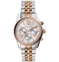 Michael Kors Lexington Silver Dial Two Tone Steel Strap Watch for Women - MK5735