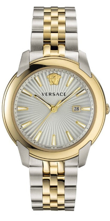 Versace V-Urban Quartz Silver Dial Two Tone Steel Strap Watch for Men - VELQ00519