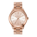 Michael Kors Slim Runway Rose Gold Dial Steel Strap Watch for Women - MK3513