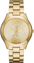 Michael Kors Slim Runway Gold Dial Gold Steel Strap Watch for Women - MK3590