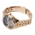 Michael Kors Lauryn Blue Dial Rose Gold Steel Strap Watch for Women - MK3723