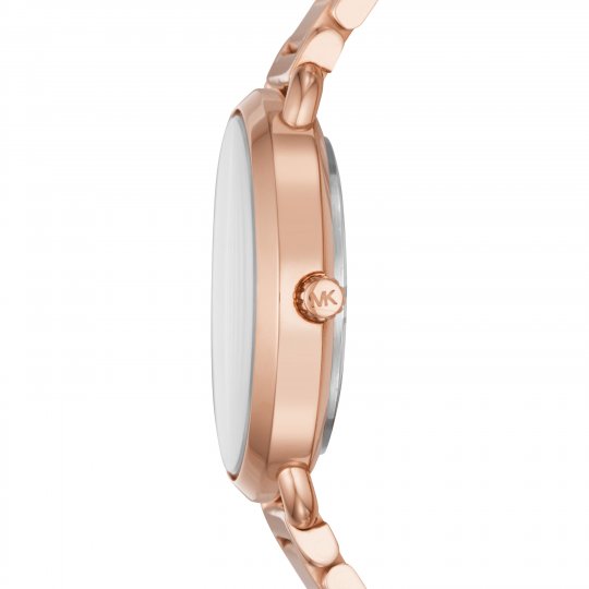 Michael Kors Runway Chronograph Rose Gold Dial Rose Gold Steel Strap Watch for Women - MK5430