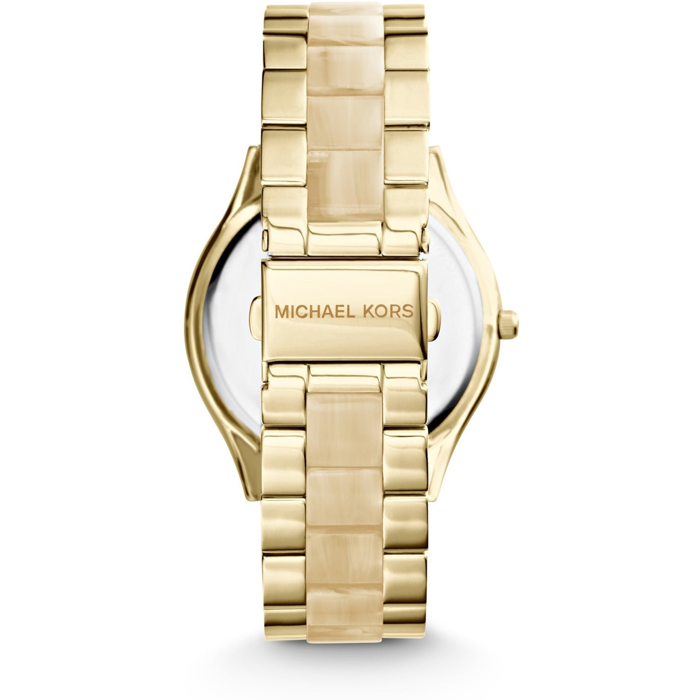 Michael Kors Slim Runway Gold Dial Two Tone Gold Strap Watch for Women - MK4285