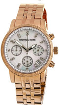 Michael Kors Damen White Dial Rose Gold Steel Strap Watch for Women - MK5026