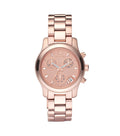 Michael Kors Runway Chronograph Rose Gold Dial Rose Gold Steel Strap Watch for Women - MK5430