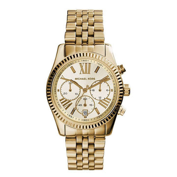 Michael Kors Lexington Gold Dial Gold Steel Strap Watch for Women - MK5556