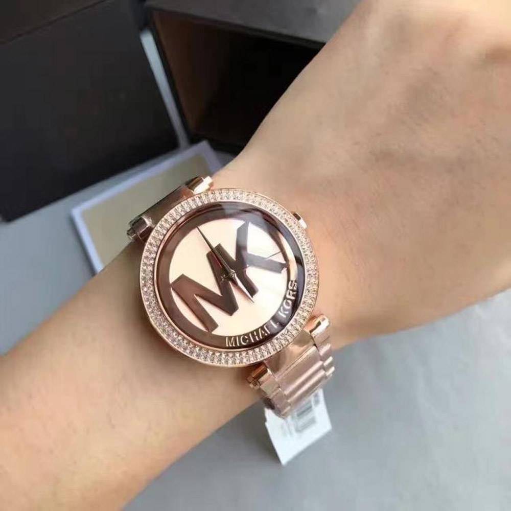 Michael Kors Parker Rose Gold Dial Rose Gold Steel Strap Watch for Women - MK5865