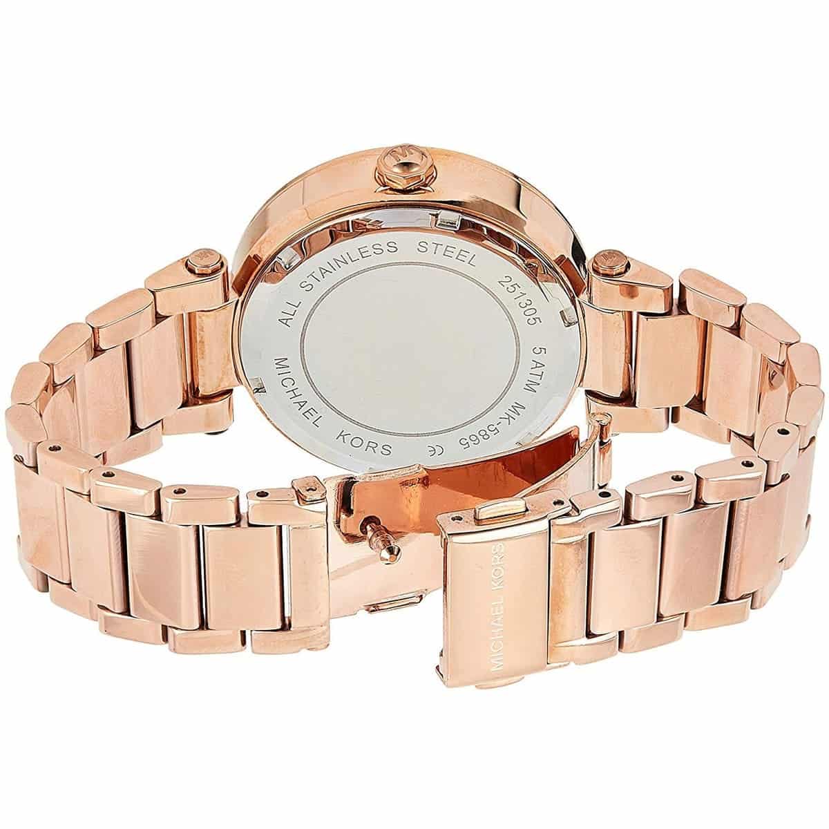 Michael Kors Parker Rose Gold Dial Rose Gold Steel Strap Watch for Women - MK5865