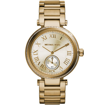 Michael Kors Skylar Gold Dial Gold Steel Strap Watch for Women - MK5867