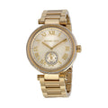 Michael Kors Skylar Gold Dial Gold Steel Strap Watch for Women - MK5867