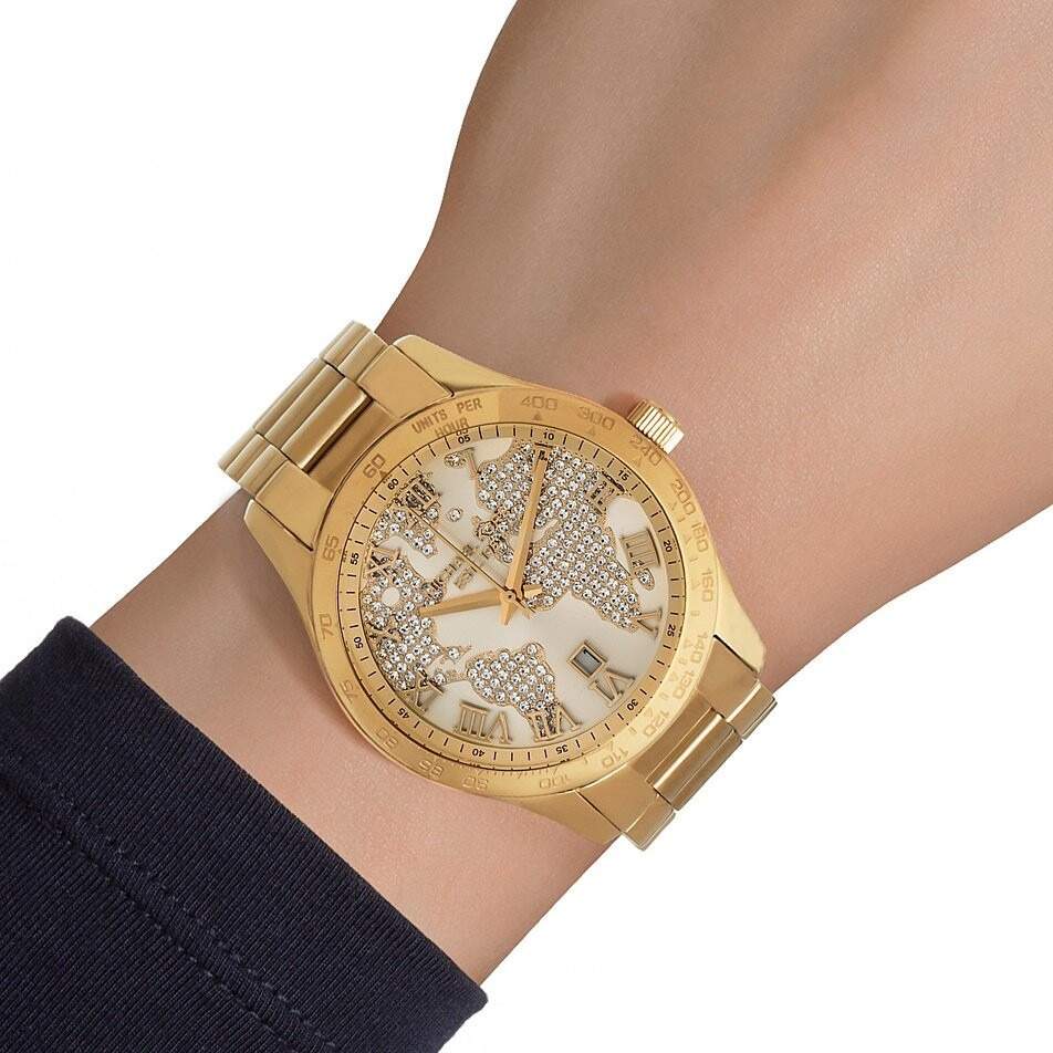 Michael Kors Layton Chronograph Gold Dial Gold Steel Strap Watch for Women - MK5959