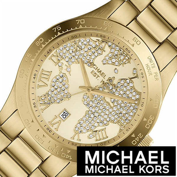 Michael Kors Layton Chronograph Gold Dial Gold Steel Strap Watch for Women - MK5959