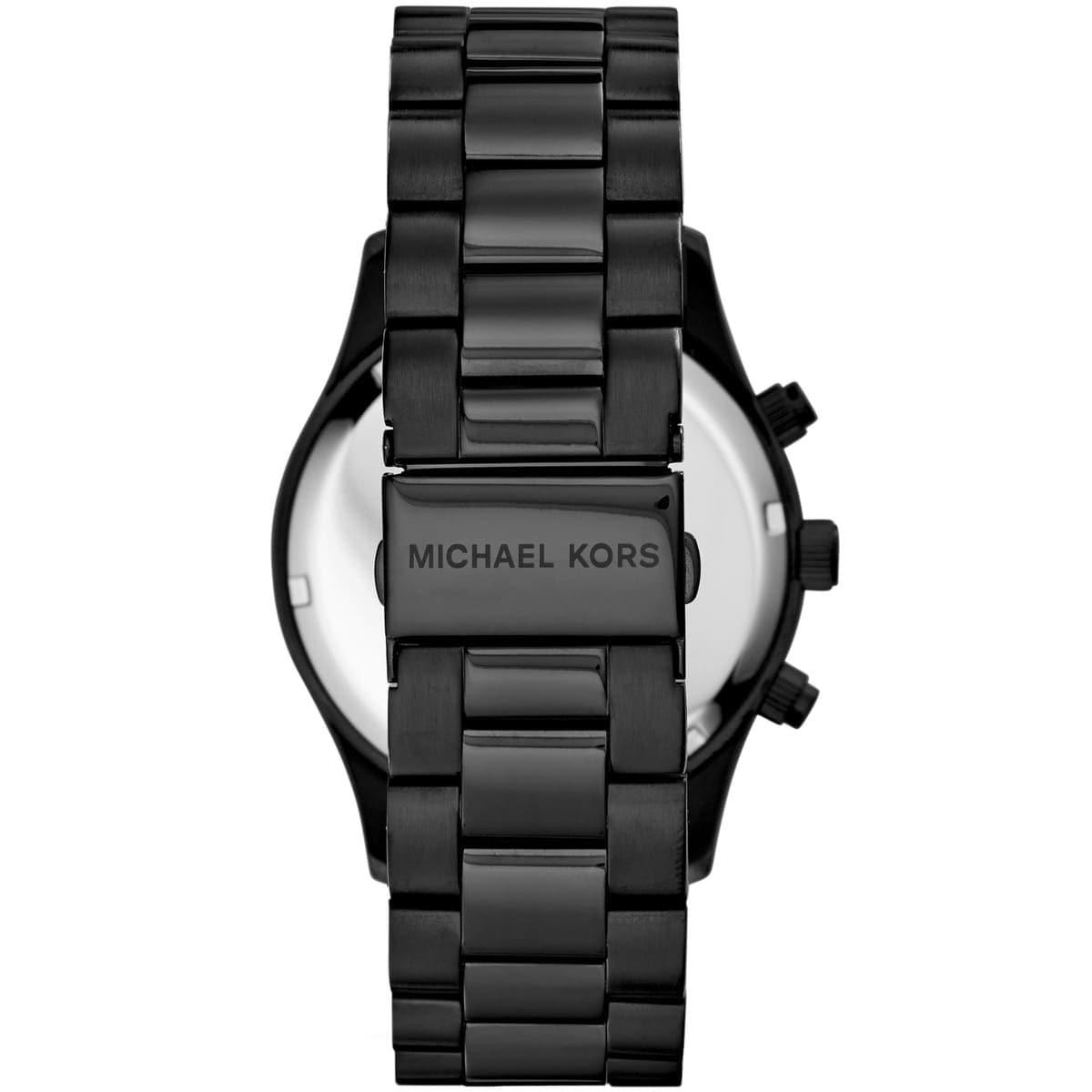 Michael Kors Layton Pave Black Dial Black Steel Strap Watch for Women - MK6091