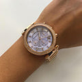 Michael Kors Parker Lilac Dial Gold Steel Strap Watch for Women - MK6169