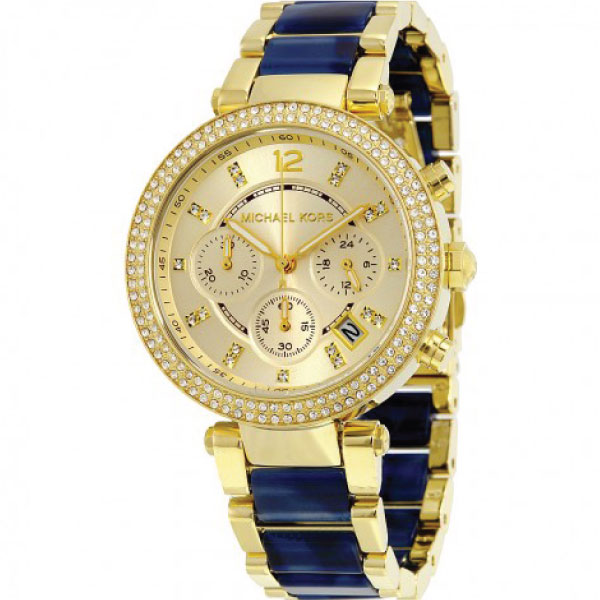 Michael Kors Parker Gold Dial Two Tone Steel Strap Watch for Women - MK6238