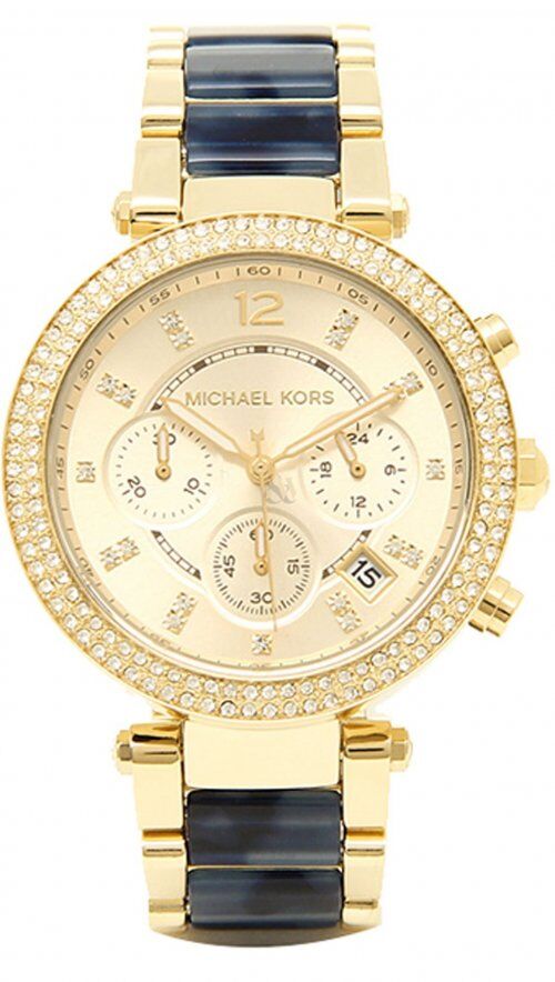 Michael Kors Parker Gold Dial Two Tone Steel Strap Watch for Women - MK6238