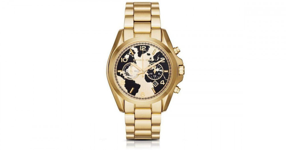 Michael Kors Bradshaw Stop Hunger Black Gold Dial Gold Steel Strap Watch for Women - MK6272