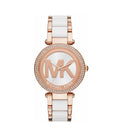 Michael Kors Parker White Dial Two Tone Steel Strap Watch for Women - MK6365