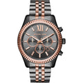 Michael Kors Lexington Black Dial Two Tone Stainless Steel Strap Watch for Men - MK8561