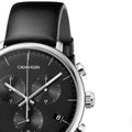 Calvin Klein High Noon Chronograph Black Dial Black Leather Strap Watch for Men - K8M271C1