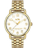 Coach Delancey Classic White Dial Gold Steel Strap Watch for Women - 14502261