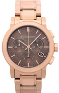 Burberry The City Grey Dial Rose Gold Steel Strap Unisex Watch - BU9754