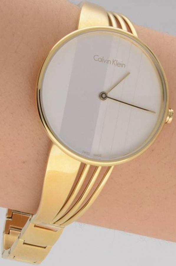 Calvin Klein Drift Silver Dial Gold Steel Strap Watch for Women - K6S2N516