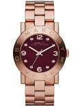 Marc Jacobs Amy Purple Dial Rose Gold Stainless Steel Strap Watch for Women - MBM8618