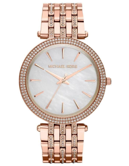 Michael Kors Darci Mother of Pearl Dial Rose Gold Steel Strap Watch for Women - MK3220