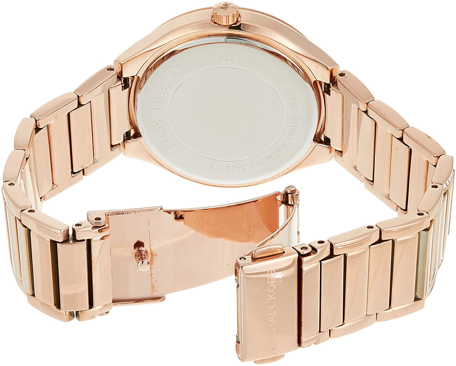 Michael Kors Bryn Rose Gold Dial Two Tone Steel Strap Watch for Women - MK6135