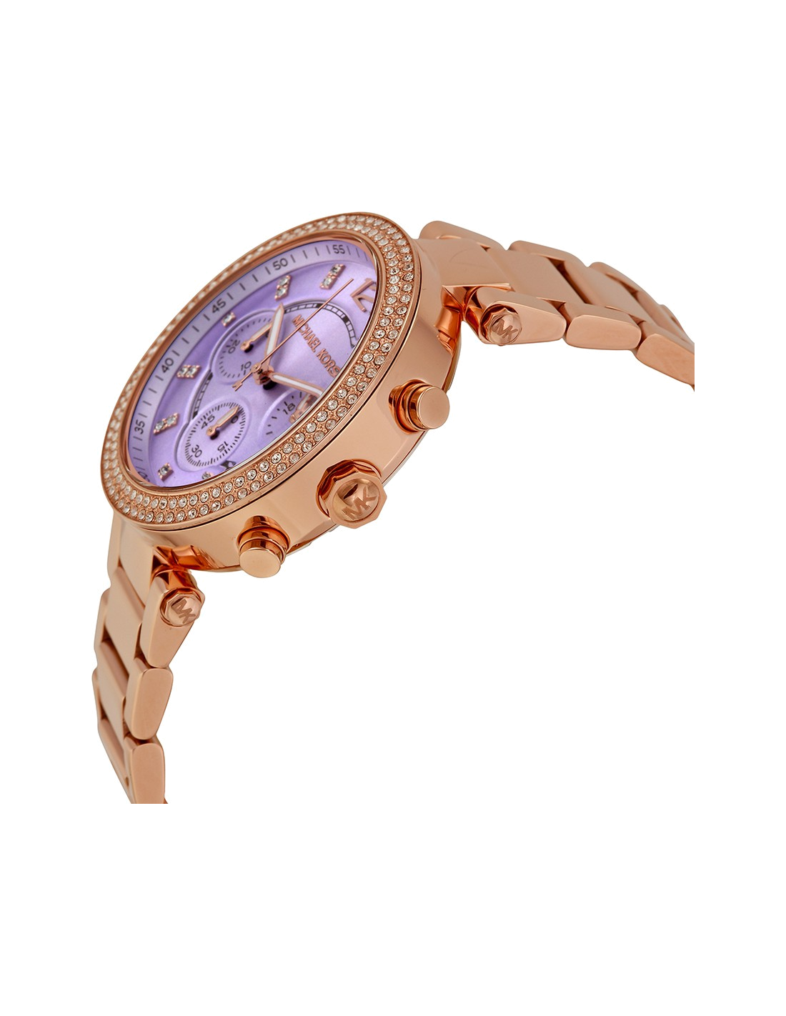 Michael Kors Parker Lilac Dial Gold Steel Strap Watch for Women - MK6169