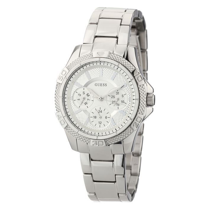 Guess Mini Phantom Silver Dial Silver Steel Strap Watch for Women - W0235L1