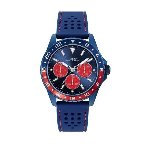 Guess Odyssey Analog Blue Dial Blue Rubber Strap Watch For Men - W1108G1