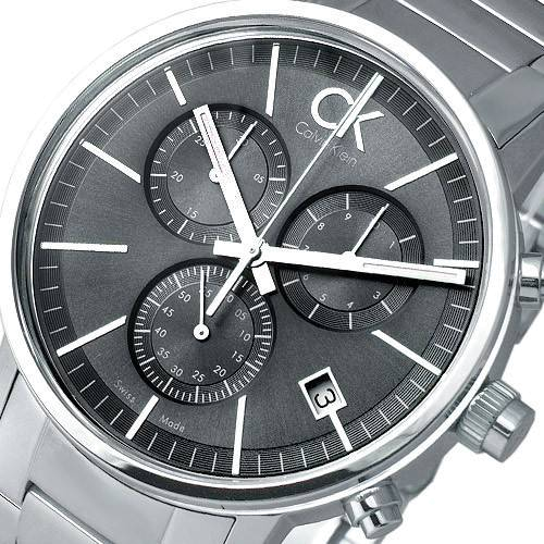 Calvin Klein Post Minimal Chronograph Black Dial Silver Steel Strap Watch for Men - K7627161