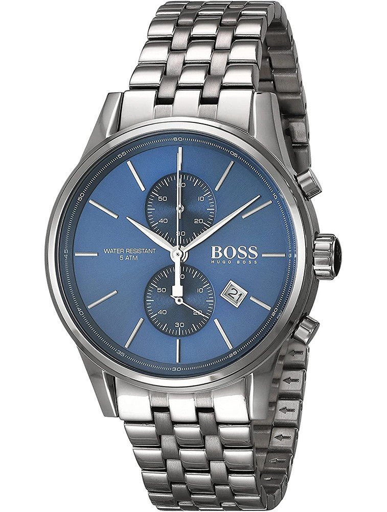 Hugo Boss Jet Chronograph Blue Dial Silver Steel Strap Watch for Men - 1513384