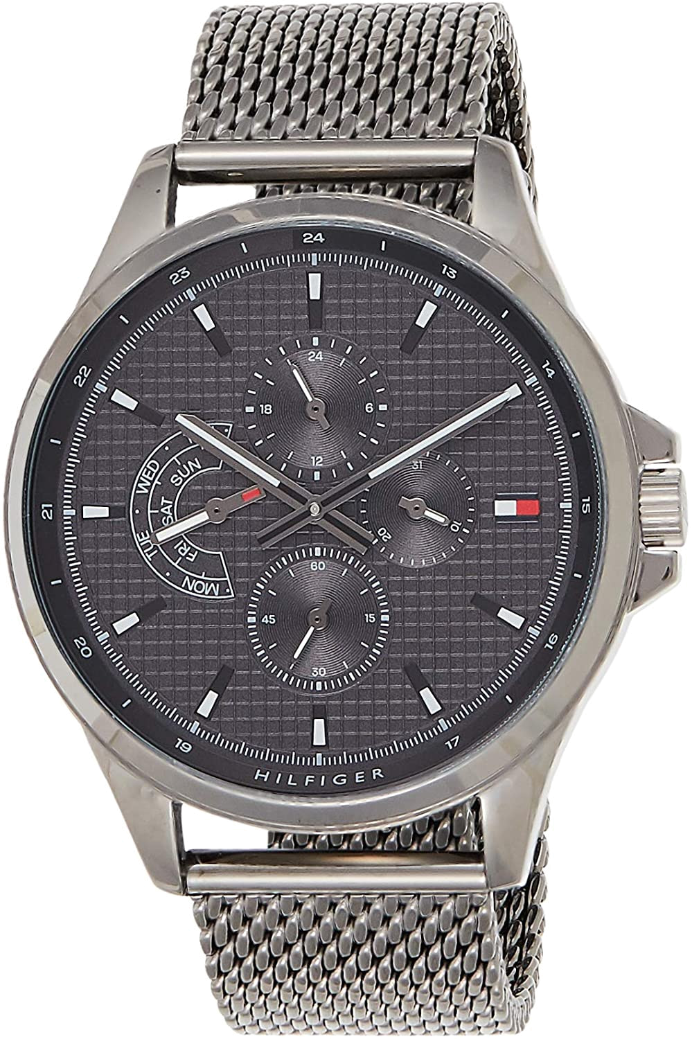 Tommy Hilfiger Shawn Chronograph Quartz Grey Dial Grey Mesh Bracelet Watch for Men - 1791613