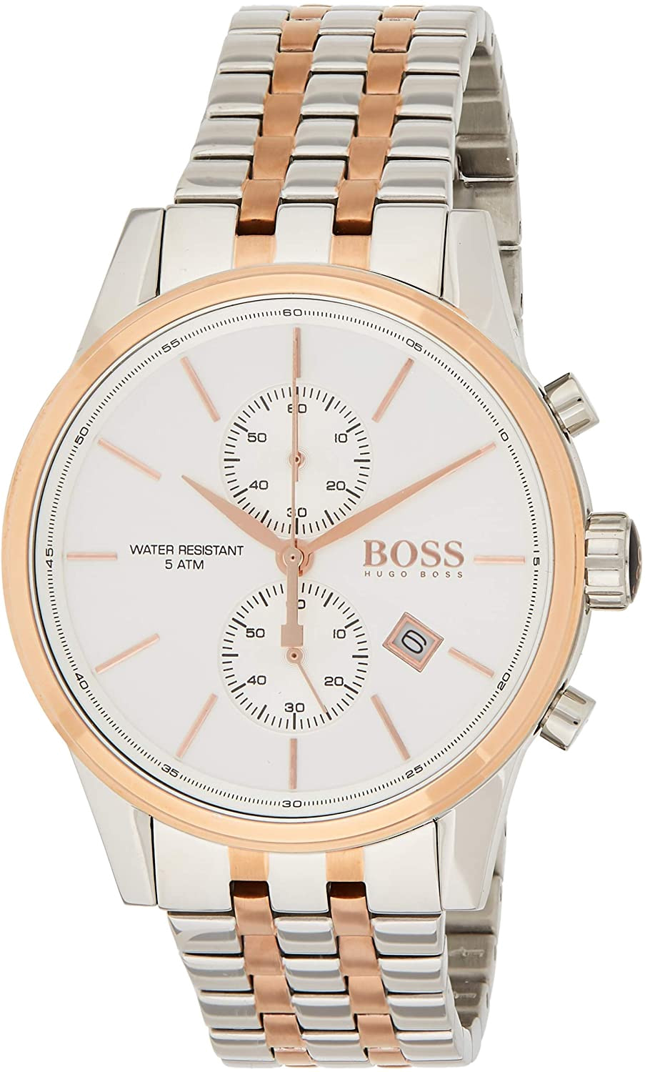 Hugo Boss Jet Silver Dial Two Tone Steel Strap Watch for Men - 1513385