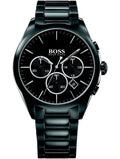 Hugo Boss Onyx Chronograph Black Dial Black Steel Strap Watch for Men - 1513365