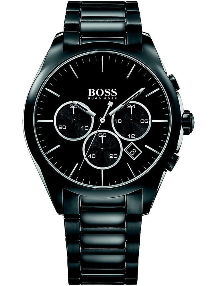 Hugo Boss Onyx Chronograph Black Dial Black Steel Strap Watch for Men - 1513365