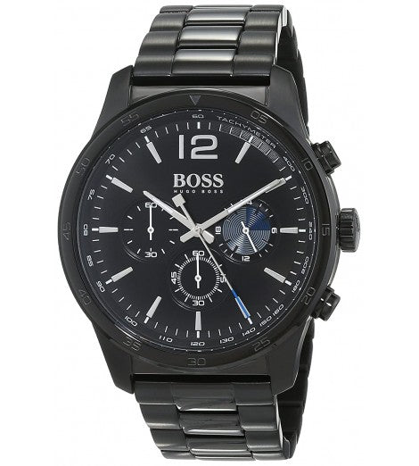 Hugo Boss Professional Chronograph Black Dial Black Steel Strap Watch for Men - 1513528