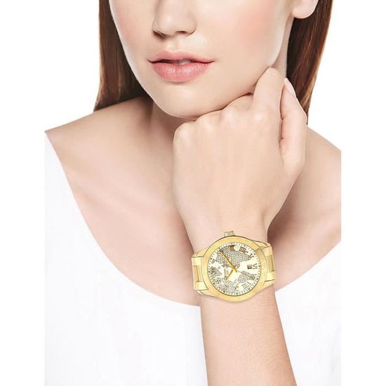 Michael Kors Layton Chronograph Gold Dial Gold Steel Strap Watch for Women - MK5959