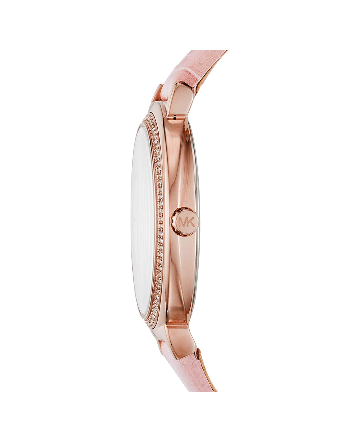 Michael Kors Cinthia Mother of Pearl Dial Pink Leather Strap Watch for Women - MK2663