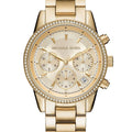 Michael Kors Ritz Gold Dial Gold Steel Strap Watch for Women - MK6356