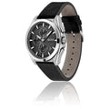 Hugo Boss Grandmaster Chronograph Black Dial Black Leather Strap Watch for Men - 1513881